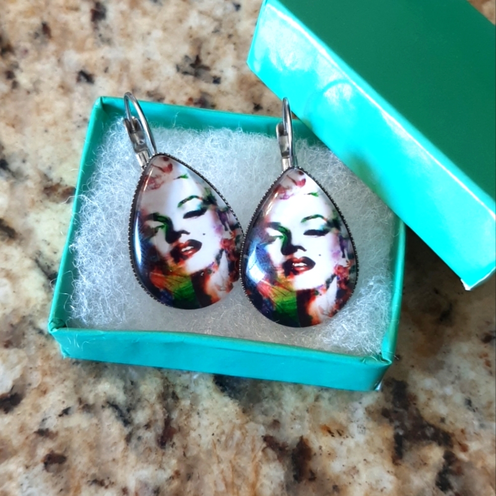 Colorful Marilyn Monroe Teardrop Earrings
